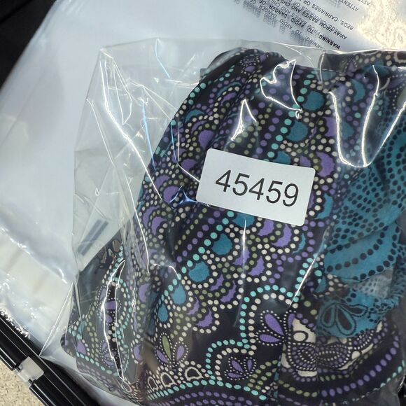 Robbie Bee Dress Women 14 Blue Paisley Shift Midi Short Sleeve Round Neck Casual - Picture 6 of 6